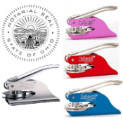 The Ohio hand held or pocket style notary seal embosser crimps the paper leaving a raised impression.  This is the best the tool as a deterrent against fraud. Ships same busines day!