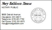INDIANA NOTARY PUBLIC BUSINESS CARDS
