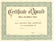 CA - CERTIFICATE OF AWARD 