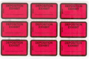 DEPOSITON EXHIBIT STICKERS