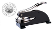 This product is a standard in Ohio for Notary Publics.  It works just like the Hand Held Ohio Notary Seals, except it has small rubber feet on the bottom so that its rests on a flat surface.  This is a great product for people with weak wrist grip.
