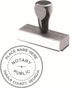 WOOD HANDLE ROUND STYLE NOTARY STAMP (REGULAR NOTARY) 