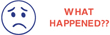 Sad face what happened stamper in red and blue ink by X-Stamper, 2 colors for added attention!, be impressed with the ease of stamping and the super impressions they make, re-ink indefinitely with X-Stamper ink, two color title stamps are a great value, s